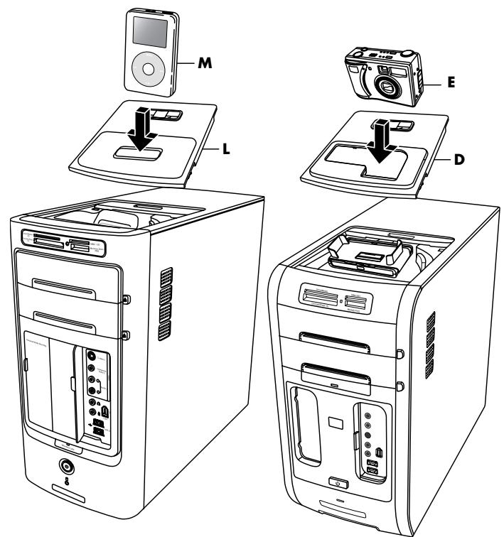 HP PAVILION - Pour installer un péripérique, un Dock iPod ou une station d'accueil et un apparéil photo numérique HP : - 5