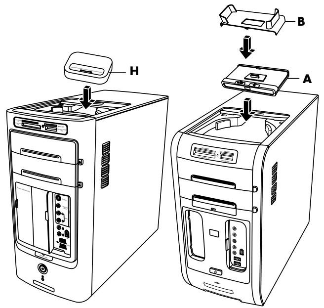 HP PAVILION - Pour installer un péripérique, un Dock iPod ou une station d'accueil et un apparéil photo numérique HP : - 1
