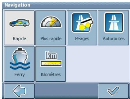 THOMSON GPS 280 - Options d'itinéraire - 1