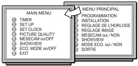 THOMSON RC8005M - Langue des menus - 1