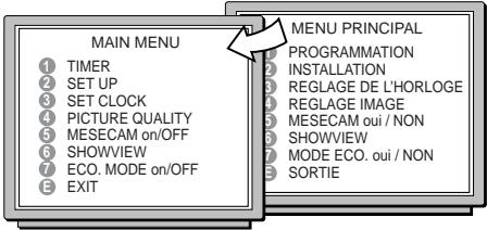 THOMSON VP 4850 F - Langue des menus - 1