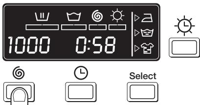THOMSON WFIT6412I - Die Drehzahl kann geändert werden, indem man wiederholt auf die Schleudertaste drückt. Die Drehzahl reduziert sich darauf in 100er Schritten bis 400 bei Modellen mit Display. Bei Modellen ohne Display leuchtet die Betriebsleuche auf. - 2