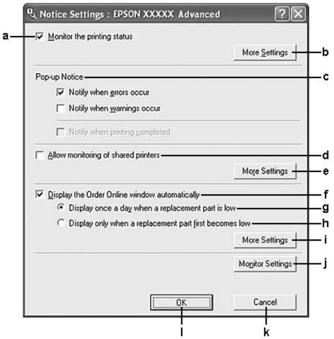 EPSON ACULASER M4000DN - Paramètres avertissement - 1