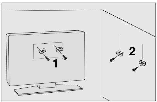LG M4210N-B21 - Comment fixer le système de montage au mur pour éviter la chute du téléviseur - 1