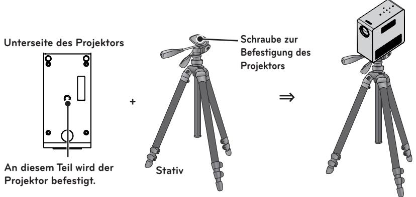 LG PG60G - Aufstellen des Projekctors auf dem Stativ - 1
