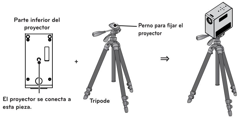 LG PG60G - Instalación del projector sobre un tripode - 1