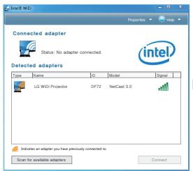 LG PG60G - Configuración de WiDi-pantalla inalámbrica (Organador portátil) - 1