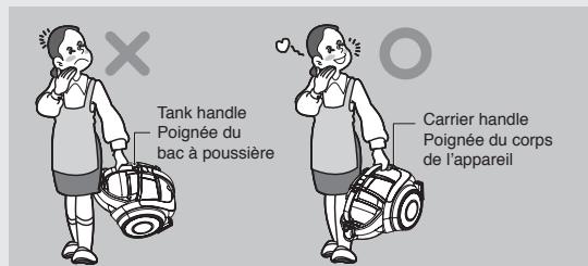 LG VC9060CL,  VC9067NT,  VC9068R KOMPRESSOR LITE PLUS,  VC9083EX - Déplacer l'aspirateur - 1