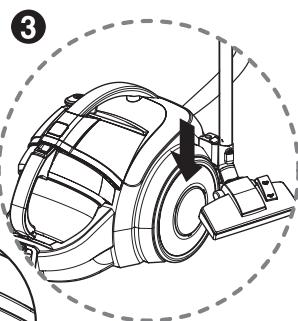 LG VC9060CL,  VC9067NT,  VC9068R KOMPRESSOR LITE PLUS,  VC9083EX - Relier le flexible à l'aspirateur - 2