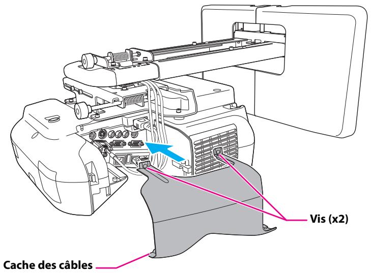 EPSON EB-1400WI - Fixer le cache du câble au projecteur - 1