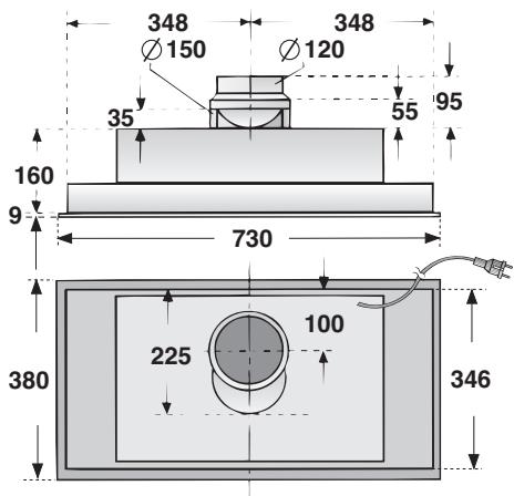BOSCH DHL545S  - INSTALLATION INSTRUCTIONS - En vue de l'encastrement et suivant la variante, il faudra avoir préalablement réalisé les découpes suivantes: - 5
