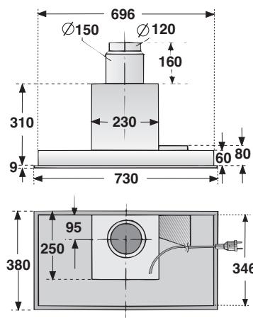 BOSCH DHL545S  - INSTALLATION INSTRUCTIONS - En vue de l'encastrement et suivant la variante, il faudra avoir préalablement réalisé les découpes suivantes: - 6