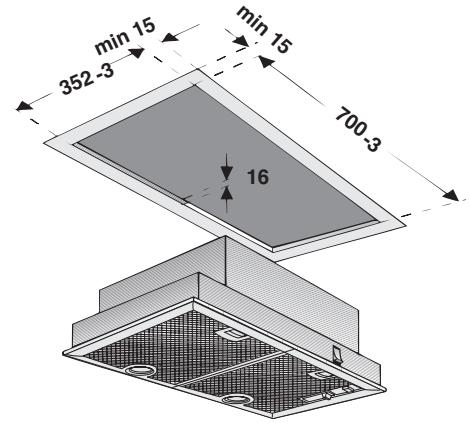 BOSCH DHL545S  - INSTALLATION INSTRUCTIONS - En vue de l'encastrement et suivant la variante, il faudra avoir préalablement réalisé les découpes suivantes: - 4