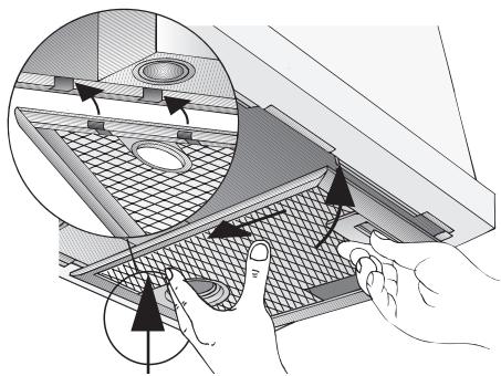 BOSCH DHL545S  - INSTALLATION INSTRUCTIONS - Sur les hottes aspirantes comportant deux cassettes filtrantes: - 2