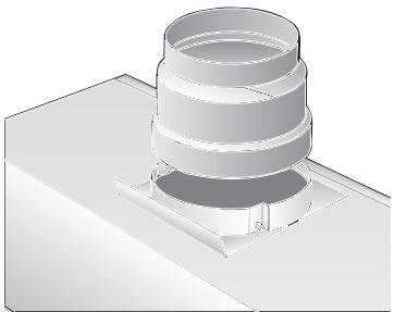 BOSCH DHU 632 UFF - Connecting the 100mm exhaust-air pipe: - 1