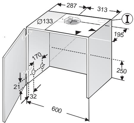 BOSCH DHU 632 UFF - Abluft nach oben: - 1