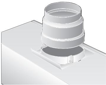 BOSCH DHU 632 UFF - Anschluss Abluftrohr 100mm - 1
