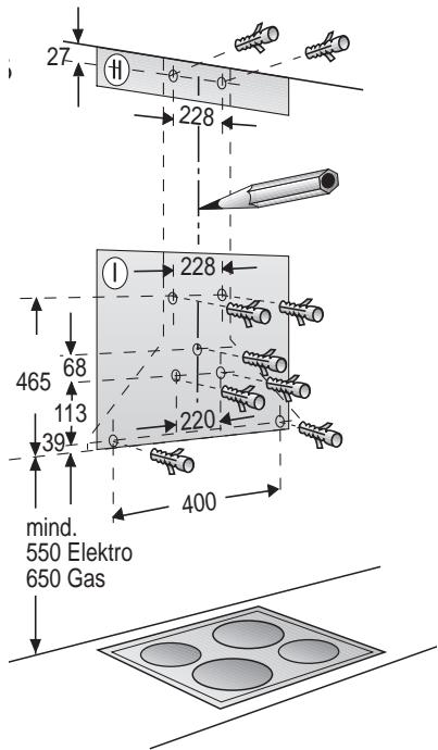 BOSCH DWW09W420 - Length of the connecting cable: 1.30 m. If it is necessary to wire the extractor hood directly into the mains: - 1