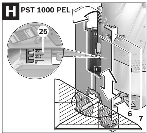 H PST 1000 PEL 25 45° 22,5° 0° 6 7