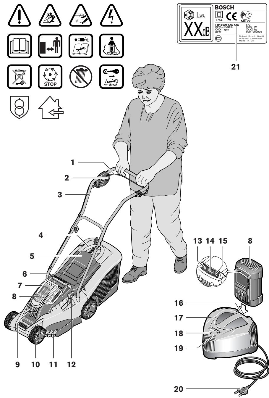 BOSCH ROTAK 43 LI E ACCU, ROTAK43LI - 1