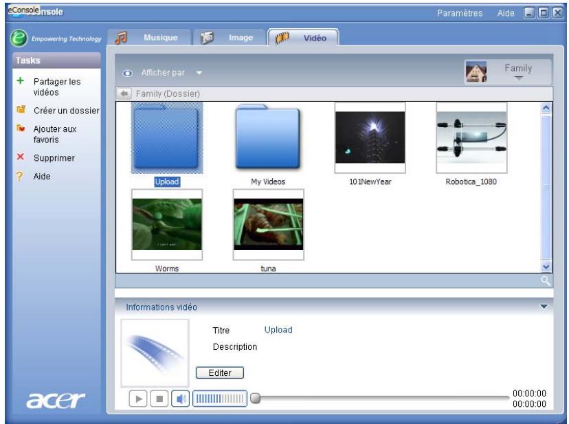 ACER ECONSOLE FOR LCD TV WITH MGW - Affichage des dossiers de vidéos - 1