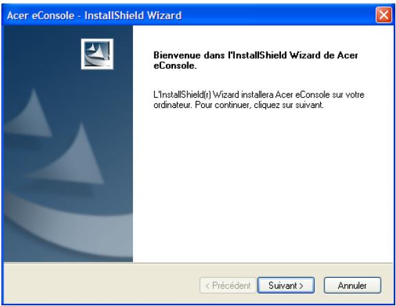 ACER ECONSOLE FOR LCD TV WITH MGW - Installation du logiciel Acer eConsole - 1