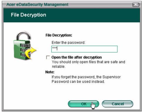 ACER EDATASECURITY MANAGEMENT - Décryptage de fichier et dossier - 1