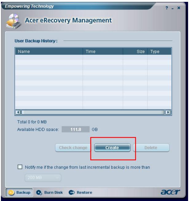 ACER ERECOVERY MANAGEMENT - Créer une Sauvegarde Complète - 7