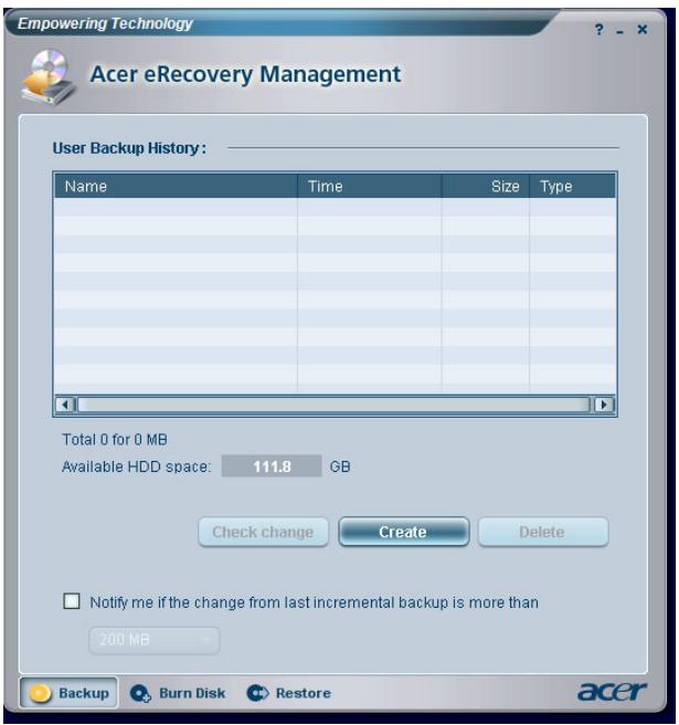 ACER ERECOVERY MANAGEMENT - Utiliser Acer eRecovery Management - 2