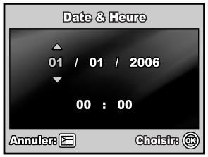 Date & Heure 01 / 01 / 2006 00 : 00 Annuler: E Choisir: OK