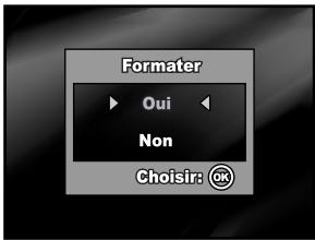 Formater ► Oui ◀ Non Choisir: OK