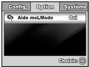 Config. Option Systeme ? Aide mol.Mode Oui Choisira OK