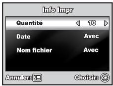 Info Impr Quantité 10 Date Avec Nom fichier Avec Annuler: Choisir