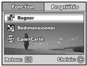 Fonction Propriétés Rogner Redimensionner Cpie>Carte Retour: Choisir: