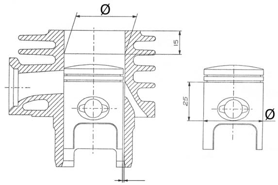 PIAGGIO LIBERTY - Cylinder - piston assay. - 1