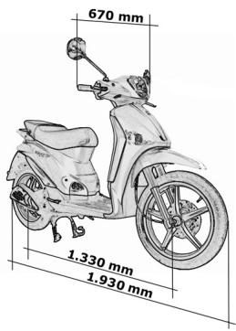 PIAGGIO LIBERTY - Dimensions and mass - 1