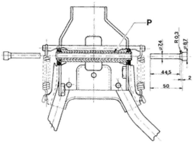 PIAGGIO LIBERTY - Assembly and staking of stand pivot pin to bracket - 1