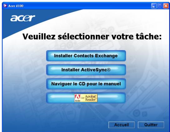 ACER D100 - Pour installer contacts exchange : - 1