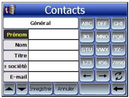 ACER D100 - Création d'un nouveau contact - 1