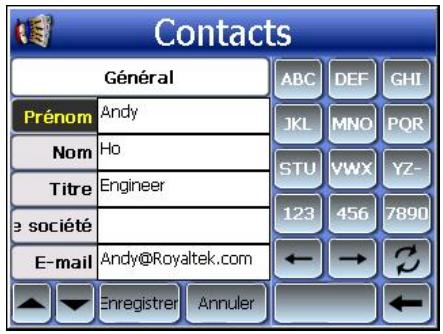 ACER D100 - Édition des informations de contact - 1