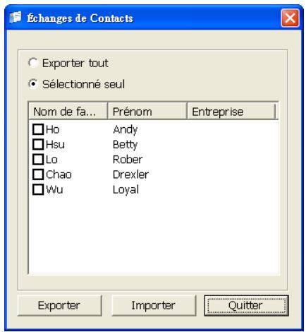 ACER D100 - Pour ouvrir contacts exchange : - 1