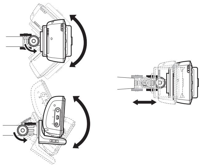 ACER D100 - Pour ajuster l'angle de vision de l'appareil : - 1