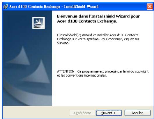 ACER D100 - Pour installer contacts exchange : - 2