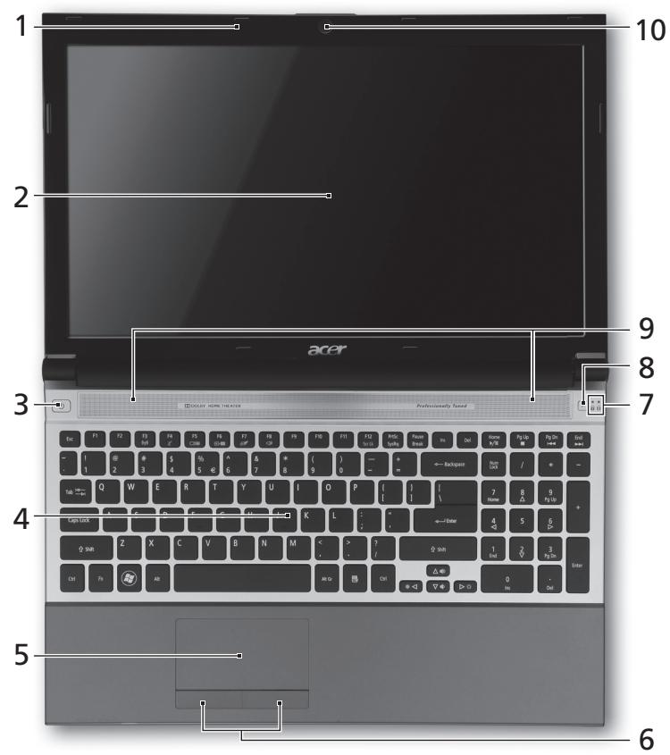 ACER ASPIRE 5830TG - Felulnézet - 1