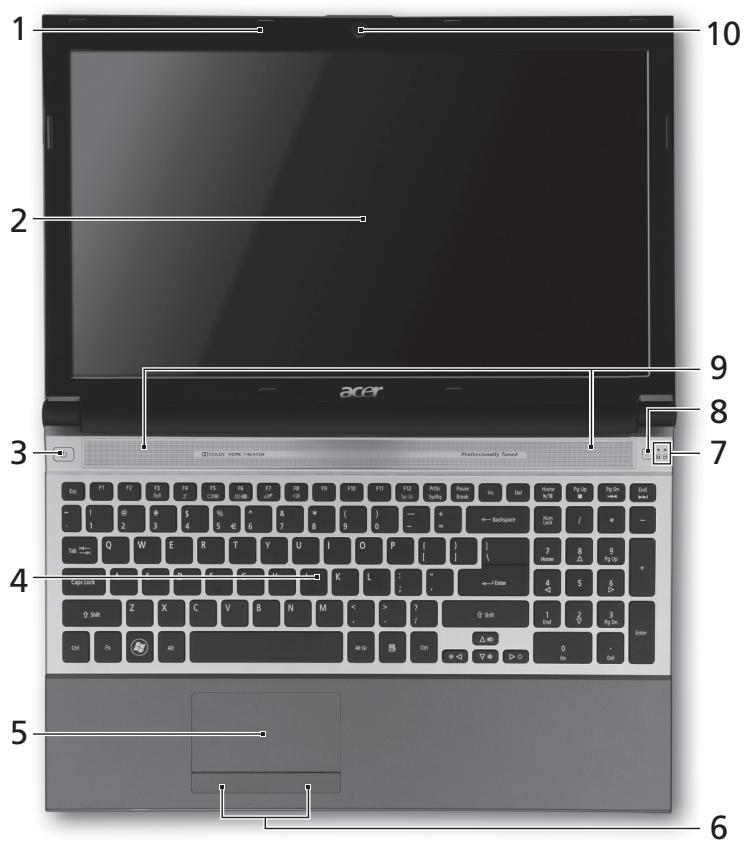 ACER ASPIRE 5830TG - Visning oveninfra - 1