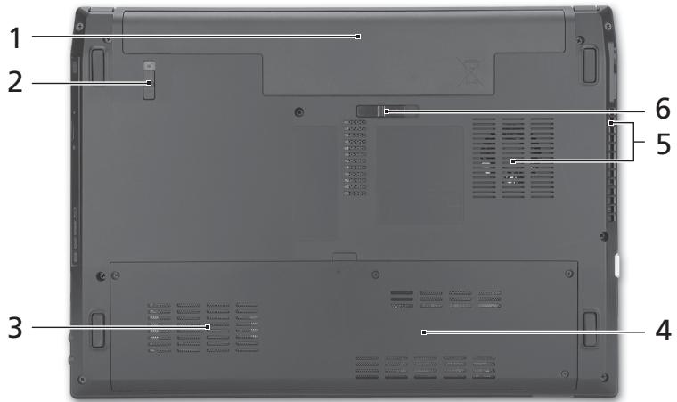 ACER TRAVELMATE 4740 - Vista de la base - 1