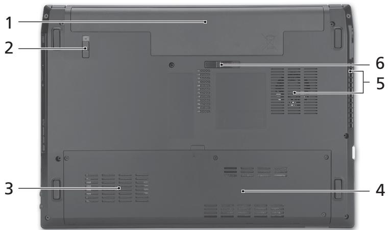 ACER TRAVELMATE 4740 - Vaizdas iš apacios - 1