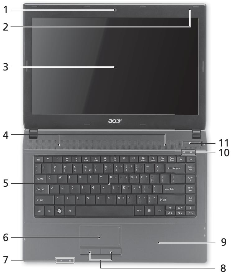 ACER TRAVELMATE 4740ZG - Näkymä ylhaälta - 1