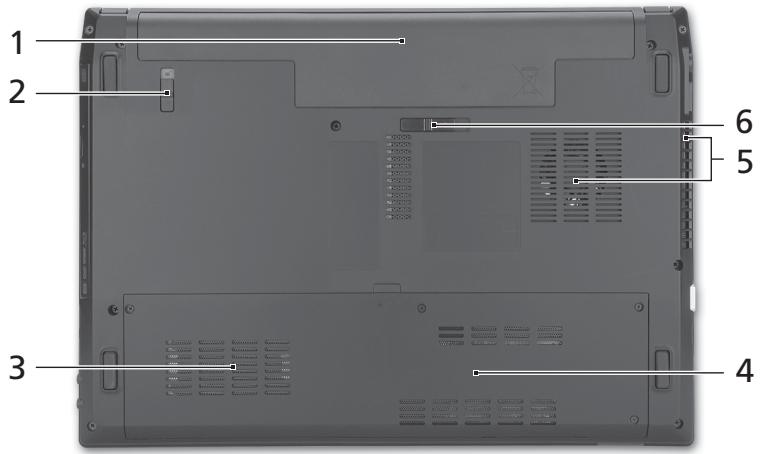 ACER TRAVELMATE 4740ZG - Vista de la base - 1