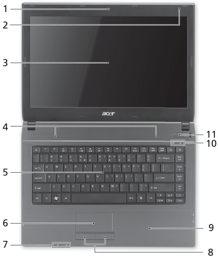 ACER TRAVELMATE 4740ZG - 上視圖 - 1